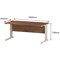 Impulse 1600mm Rectangular Desk, White Cable Managed Leg, Walnut
