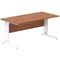 Impulse 1600mm Rectangular Desk, White Cable Managed Leg, Walnut