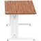 Impulse 1600mm Rectangular Desk, White Cable Managed Leg, Walnut