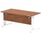 Impulse 1600mm Rectangular Desk, White Cable Managed Leg, Walnut