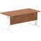 Impulse 1600mm Rectangular Desk, White Cable Managed Leg, Walnut