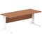 Impulse 1800mm Rectangular Desk, White Cable Managed Leg, Walnut