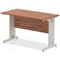 Impulse 1200mm Slim Rectangular Desk, Silver Cable Managed Leg, Walnut