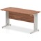 Impulse 1400mm Slim Rectangular Desk, Silver Cable Managed Leg, Walnut