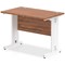 Impulse 1000mm Slim Rectangular Desk, White Cable Managed Leg, Walnut