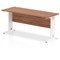 Impulse 1600mm Slim Rectangular Desk, White Cable Managed Leg, Walnut