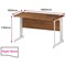 Impulse Plus 1600mm Wave Desk, Right Hand, Cable Managed White Legs, Walnut