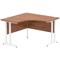 Impulse 1200mm Corner Desk, White Cantilever Leg, Walnut