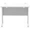 Impulse 1000mm Slim Rectangular Desk, Silver Cantilever Leg, White