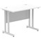 Impulse 1000mm Slim Rectangular Desk, Silver Cantilever Leg, White Impulse 1000mm Slim Rectangular Desk, Silver Cantilever Leg, White