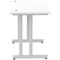 Impulse 1000mm Slim Rectangular Desk, Silver Cantilever Leg, White
