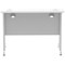 Impulse 1000mm Slim Rectangular Desk, Silver Cantilever Leg, White