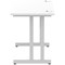 Impulse 1000mm Slim Rectangular Desk, Silver Cantilever Leg, White