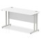Impulse 1400mm Slim Rectangular Desk, Silver Cantilever Leg, White Impulse 1400mm Slim Rectangular Desk, Silver Cantilever Leg, White