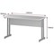 Impulse 1400mm Slim Rectangular Desk, Silver Cantilever Leg, White