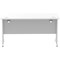 Impulse 1400mm Slim Rectangular Desk, Silver Cantilever Leg, White