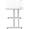 Impulse 1400mm Slim Rectangular Desk, Silver Cantilever Leg, White