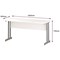 Impulse 1600mm Slim Rectangular Desk, Silver Cantilever Leg, White