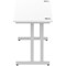 Impulse 1600mm Slim Rectangular Desk, Silver Cantilever Leg, White