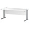 Impulse 1800mm Slim Rectangular Desk, Silver Cantilever Leg, White