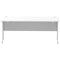 Impulse 1800mm Slim Rectangular Desk, Silver Cantilever Leg, White