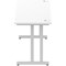 Impulse 1800mm Slim Rectangular Desk, Silver Cantilever Leg, White
