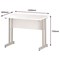 Impulse 1000mm Slim Rectangular Desk, White Cantilever Leg, White