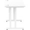 Impulse 1000mm Slim Rectangular Desk, White Cantilever Leg, White