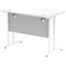 Impulse 1000mm Slim Rectangular Desk, White Cantilever Leg, White
