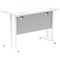 Impulse 1000mm Slim Rectangular Desk, White Cantilever Leg, White