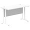 Impulse 1200mm Slim Rectangular Desk, White Cantilever Leg, White
