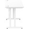 Impulse 1200mm Slim Rectangular Desk, White Cantilever Leg, White