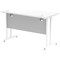 Impulse 1200mm Slim Rectangular Desk, White Cantilever Leg, White