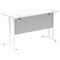 Impulse 1200mm Slim Rectangular Desk, White Cantilever Leg, White