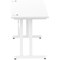 Impulse 1400mm Slim Rectangular Desk, White Cantilever Leg, White