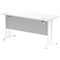 Impulse 1400mm Slim Rectangular Desk, White Cantilever Leg, White
