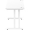 Impulse 1400mm Slim Rectangular Desk, White Cantilever Leg, White