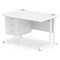 Impulse 1200mm Rectangular Office Desk With Fixed 3 Drawer Pedestal, White Cantilever Leg, White