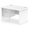 Impulse 1200mm Rectangular Desk With 2 Drawer Fixed Pedestal, Panel End Leg, White