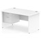 Impulse 1400mm Rectangular Desk With 2 Drawer Fixed Pedestal, Panel End Leg, White