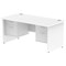 Impulse 1600mm Rectangular Desk With 2 x 2 Drawer Fixed Pedestals, Panel End Leg, White
