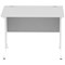 Impulse 1000mm Rectangular Desk, White Cable Managed Leg, White