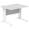 Impulse 1000mm Rectangular Desk, White Cable Managed Leg, White