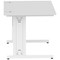 Impulse 1000mm Rectangular Desk, White Cable Managed Leg, White