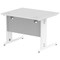Impulse 1000mm Rectangular Desk, White Cable Managed Leg, White