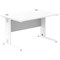 Impulse 1200mm Rectangular Desk, White Cable Managed Leg, White