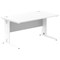Impulse 1400mm Rectangular Desk, White Cable Managed Leg, White