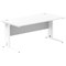 Impulse 1600mm Rectangular Desk, White Cable Managed Leg, White