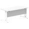 Impulse 1600mm Rectangular Desk, White Cable Managed Leg, White