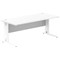 Impulse 1800mm Rectangular Desk, White Cable Managed Leg, White